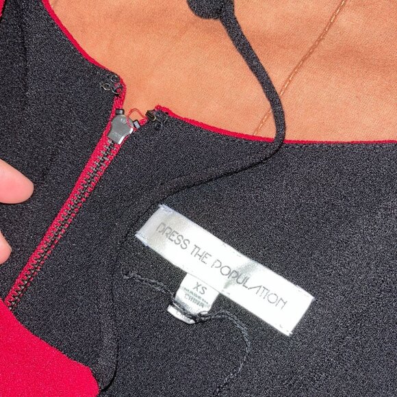 Dress The Populaion Emma Spaghetti Body-Con Dress in Red Wome XS - Picture 9 of 11